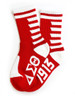 Delta Sigma Theta Sorority Socks- Red/White- Style 2