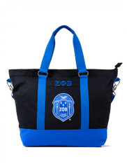 Zeta Phi Beta Sorority Canvas Bag- Black/Blue