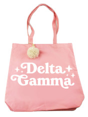 Delta Gamma Sorority Pom Pom Tote Bag