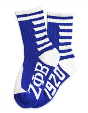 Zeta Phi Beta Sorority Socks- Blue/White