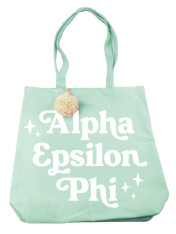 Alpha Epsilon Phi AEPHI Sorority Pom Pom Tote Bag