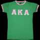 Alpha Kappa Alpha AKA Sorority Ringer T-shirt- Satin Letters-Green