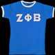 Zeta Phi Beta Sorority Ringer T-shirt- Satin Letters-Blue