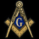 Mason Square and Compass Emblem- Gold - 2 7/8"