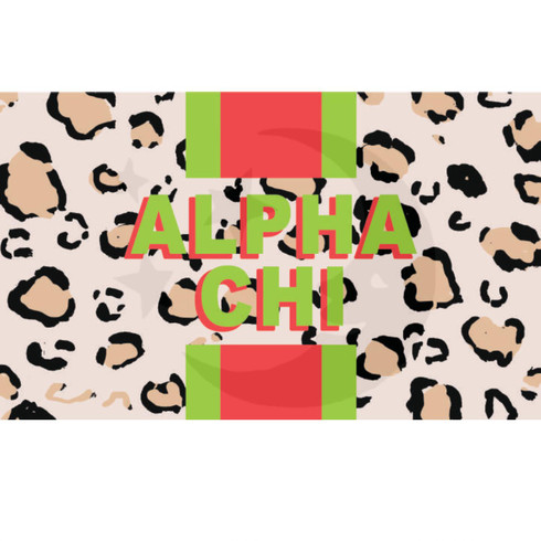 Alpha Chi Omega Sorority Flag- Cheetah