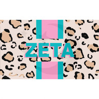 Zeta Tau Alpha ZTA Sorority Flag- Cheetah