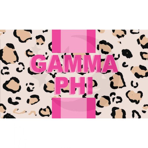 Gamma Phi Beta Sorority Flag- Cheetah