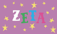 Zeta Tau Alpha ZTA Sorority Flag- Purple 