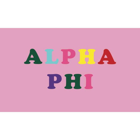 Alpha Phi Sorority Flag- Colorful Letters