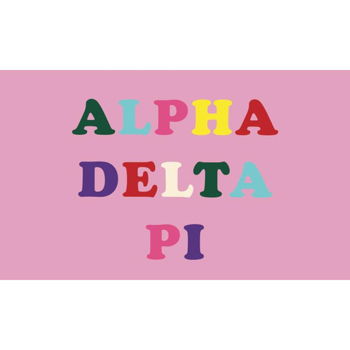 Alpha Delta Pi Sorority Flag- Colorful Letters