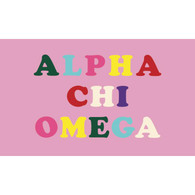 Alpha Chi Omega Sorority Flag- Colorful Letters