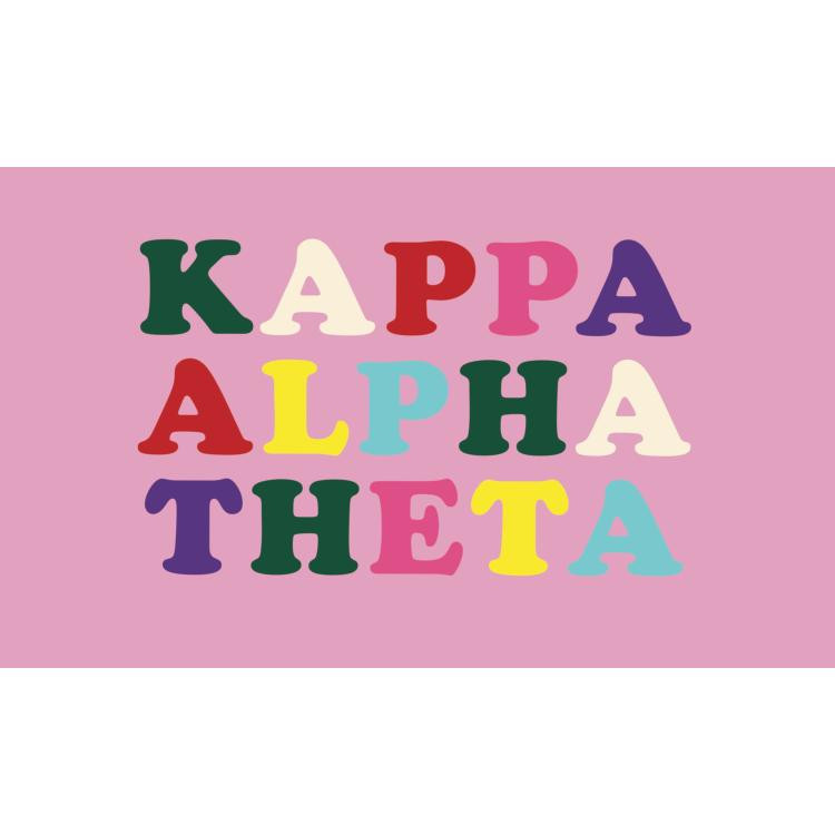Kappa Alpha Theta Sorority Flag- Colorful Letters - Brothers and ...
