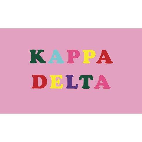 Kappa Delta Sorority Flag- Colorful Letters