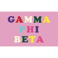 Gamma Phi Beta Sorority Flag- Colorful Letters