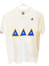 Delta Delta Delta Tri-Delta Sorority Stitched Letter T-Shirt- White