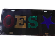 Order of the Eastern Star OES License Plate- Black