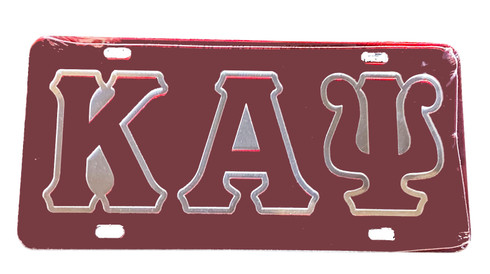 Kappa Alpha Psi Fraternity License Plate-Crimson 