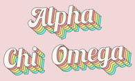Alpha Chi Omega Sorority Flag- Retro