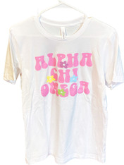 Alpha Chi Omega Sorority T-Shirt- Flowers 