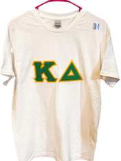 Kappa Delta Sorority Stitched Letter T-Shirt- White