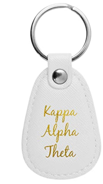 Kappa Alpha Theta Sorority Key Chain- White	