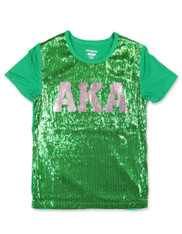 Alpha Kappa Alpha AKA Sorority Sequin Shirt- Green 