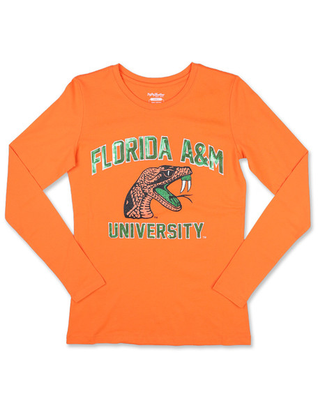 Florida A&M University FAMU Long Sleeve Shirt- Orange 