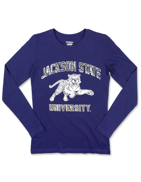 Jackson State University JSU Long Sleeve Shirt- Navy 