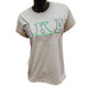 Alpha Kappa Alpha AKA Stitched Letter T-Shirt- Tan