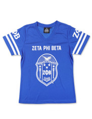 Zeta Phi Beta Sorority Jersey Shirt- Blue/White
