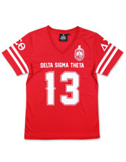 Delta Sigma Theta Sorority Jersey Shirt- Red/White 
