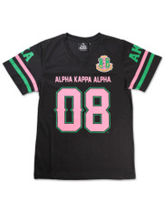 Alpha Kappa Alpha AKA Sorority Jersey Shirt- Black/Pink