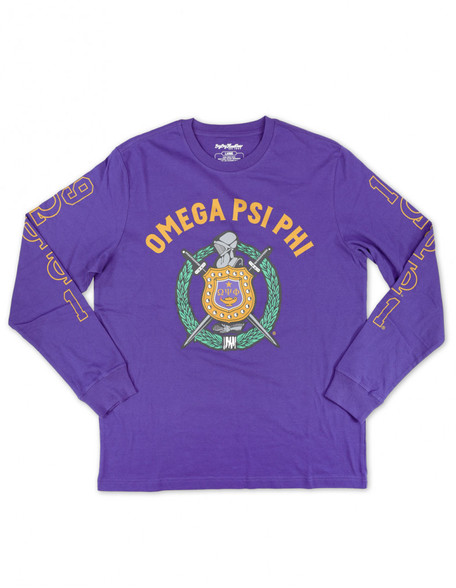 Omega Psi Phi Fraternity Long Sleeve Shirt- Crest	