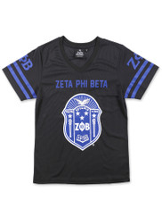Zeta Phi Beta Sorority Jersey Shirt-Black/Blue