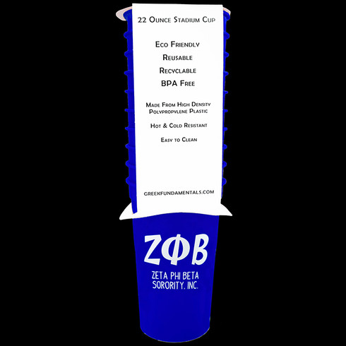 Zeta Phi Beta Sorority 22 oz Plastic Stadium Cups- 10 Pack
