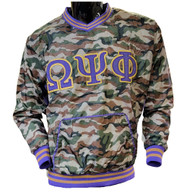 Omega Psi Phi Fraternity Pull Over Windbreaker-Camouflage 