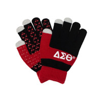 Delta Sigma Theta Sorority Knit Gloves-Black/Red