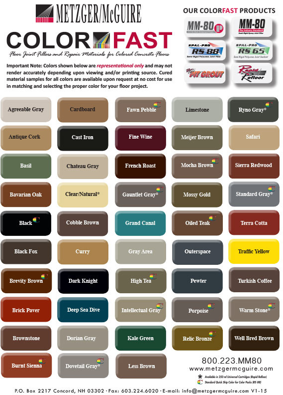 Metzger Mcguire Rs 88 Color Chart