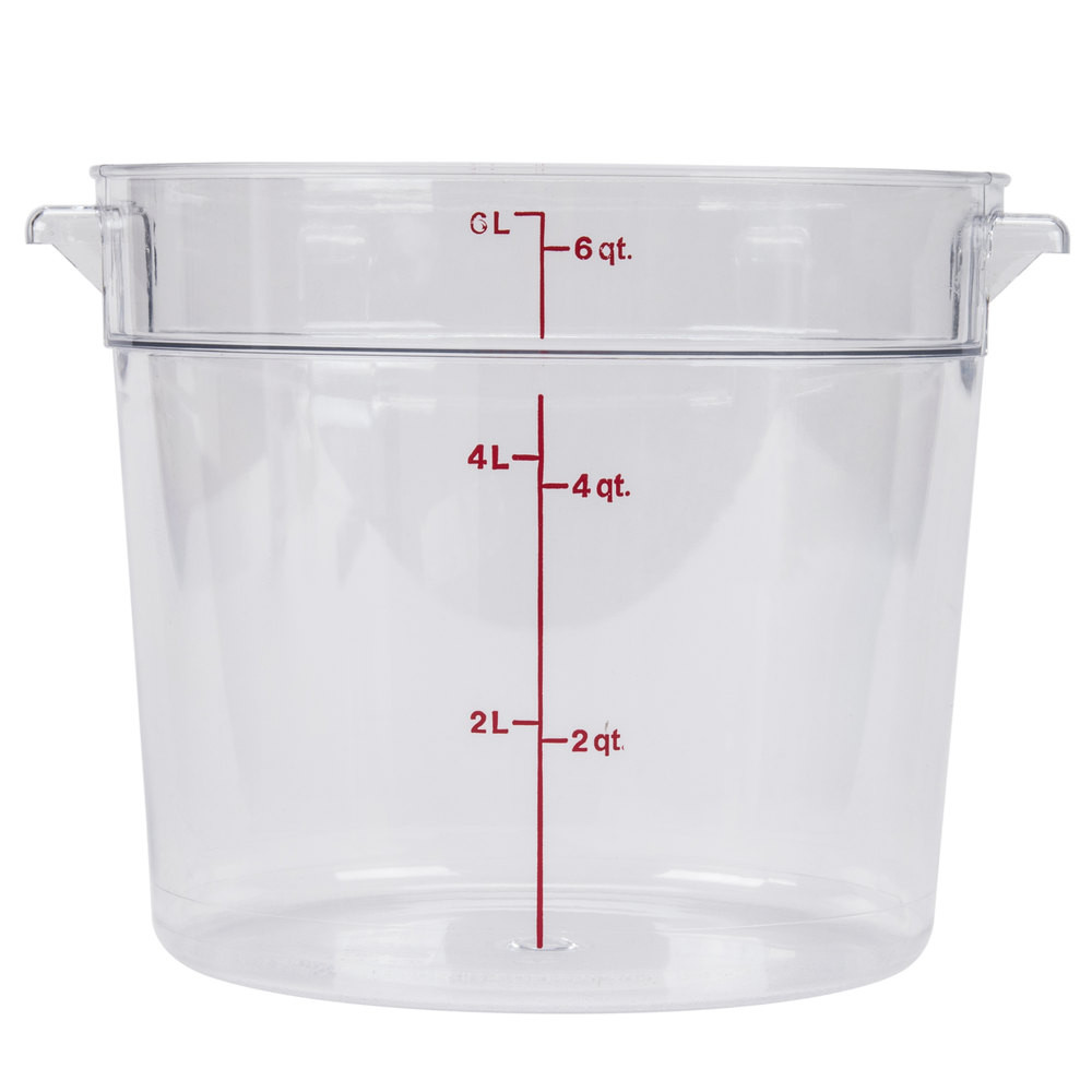 Cambro RFSCW6 Camwear 6 Qt. Clear Round Food Storage Container - Bar