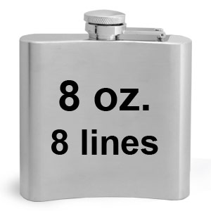 8 Ounce Stainless Steel Engraving Flasks with 8 Lines