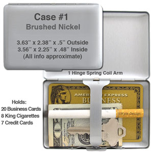 Metal wallet #1 for 7 credit cards or 8 king cigarettes.