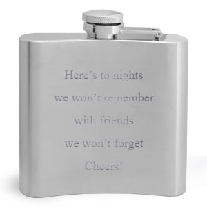 Flask with Quote Engraved on Back