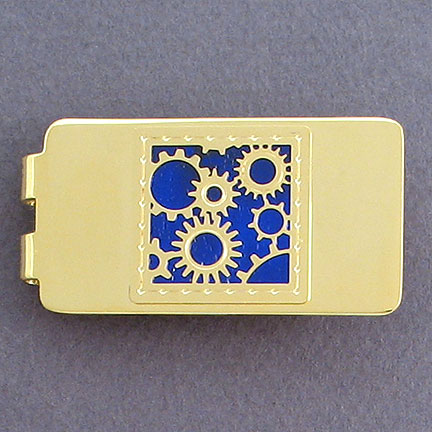 Gears Money Clip - Galaxy with Gold Design