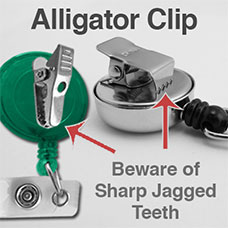 Alligator Clip Reels Have Sharp Jagged Teeth