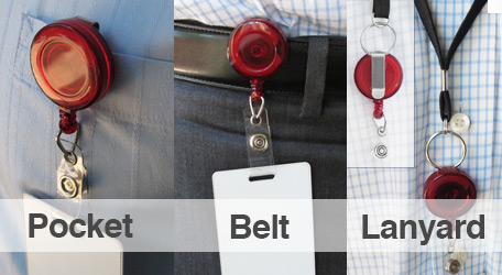 Slide Clip Badge Reel for Pocket, Belt or Lanyard