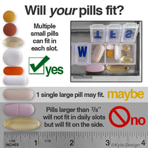 10 Decorative Weekly Pill Organizers, Unique Metal 7-day Pill Holders