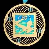 Water Polo Ornament - Gold & Blue