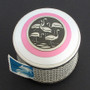 Flamingo stamp dispenser box with pink and silver aluminum.