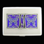 Silver butterfly metal wallet case with iridescent purple.