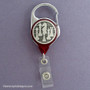 Red Chess Badge Reel with Carabiner